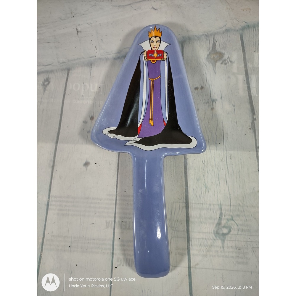 Disney Snow White Evil Queen Ceramic Spoon Rest Blue Disney Villains Collectible